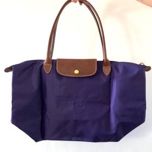 NWT Longchamp Large LePliage ShoulderTote Amethyst